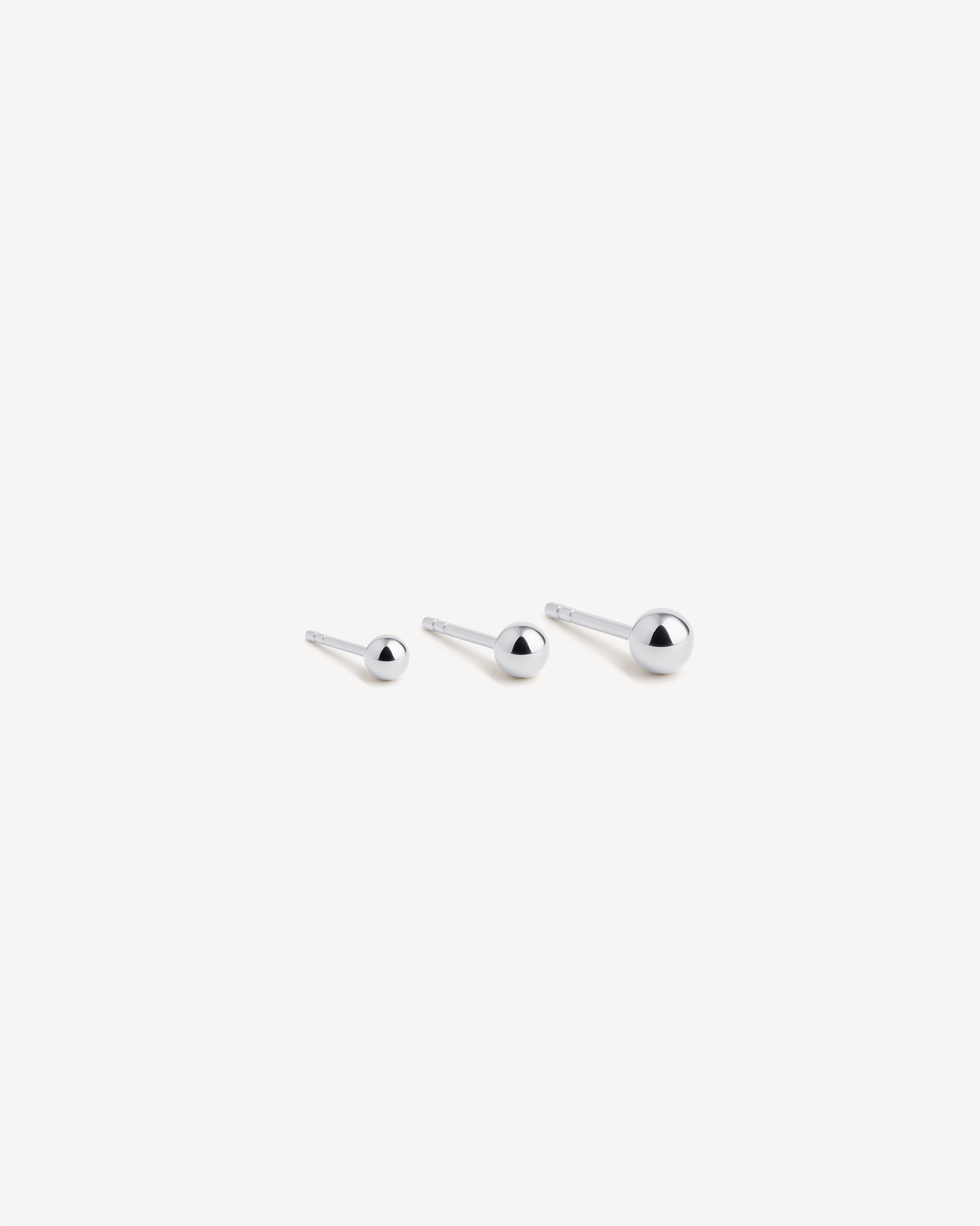 Simple Ball Studs 4mm in Silver — alternate view