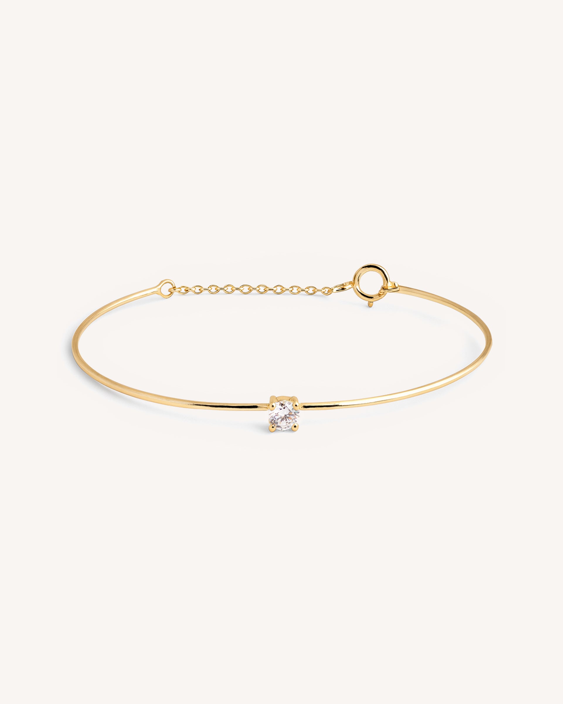 Solitaire Cuff Bracelet in Gold