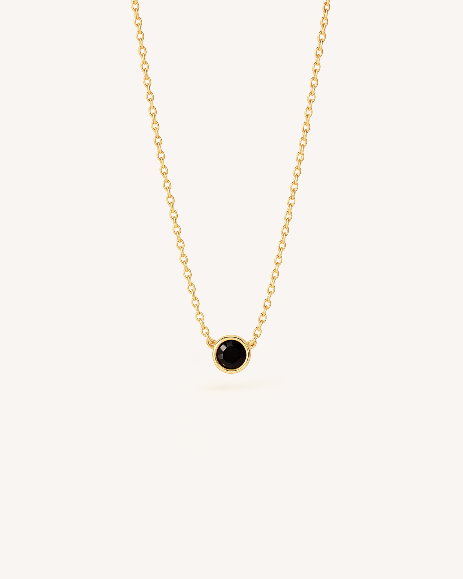 Solitaire Necklace in Gold — Onyx