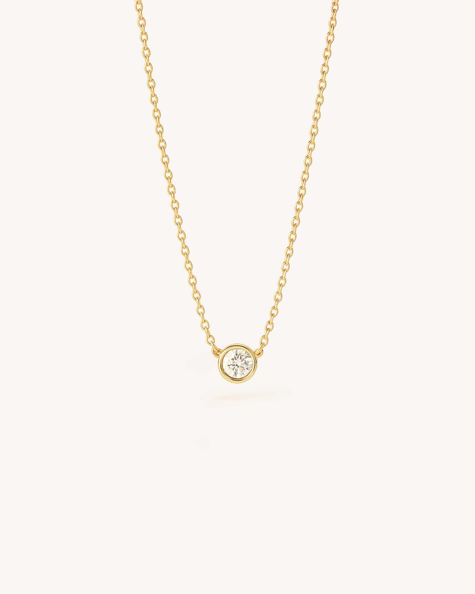 Solitaire Necklace in Gold — Crystal