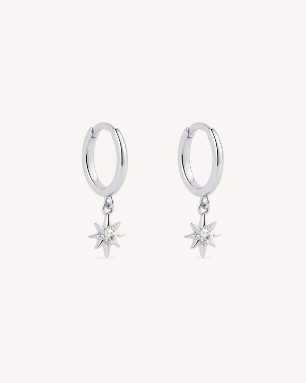 Starburst Dangle Huggie Hoops