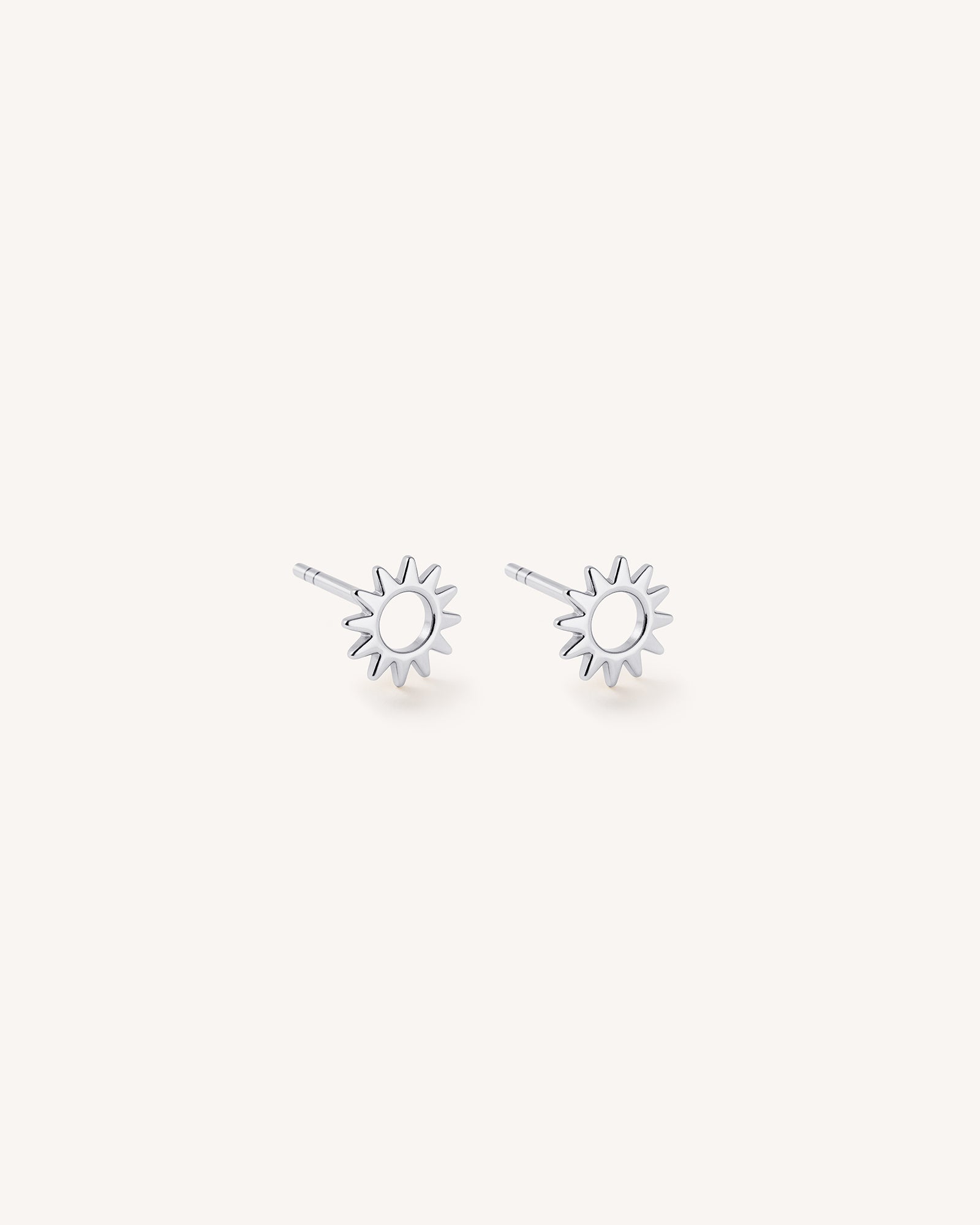 Sun Studs in Silver