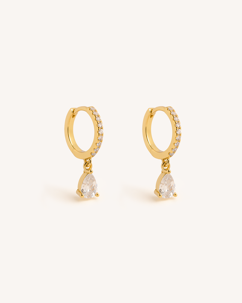 Teardrop Huggie Hoops