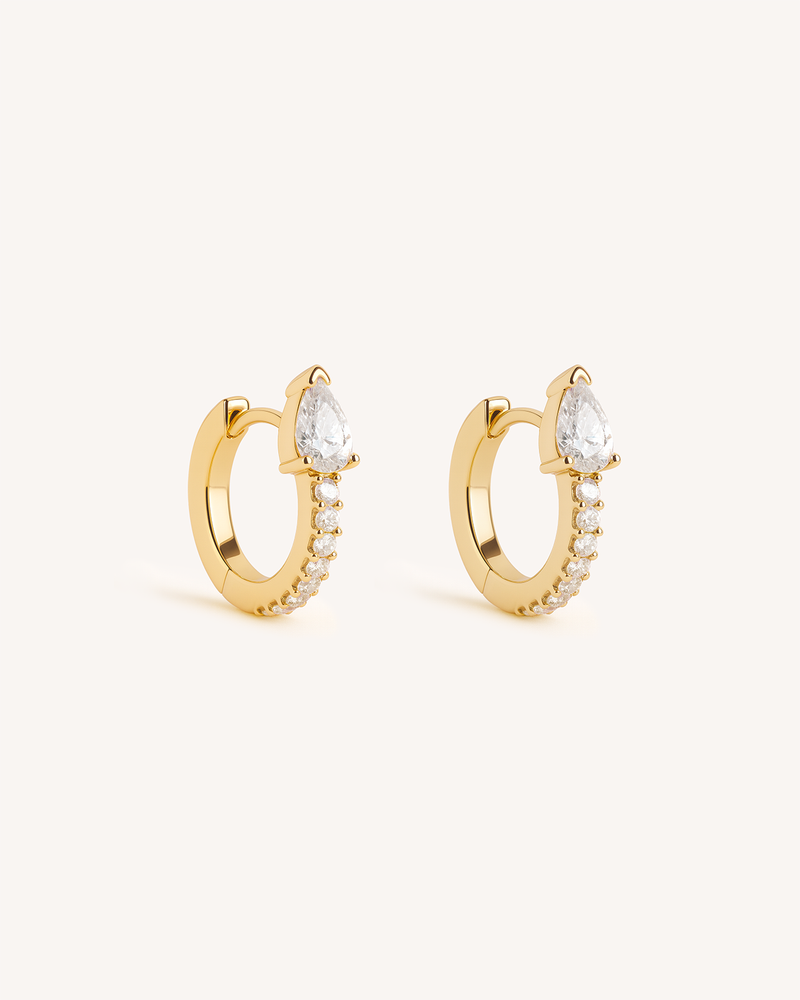 Teardrop Pavé Huggie Hoops