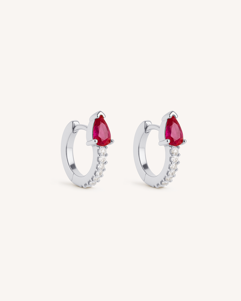 Teardrop Pavé Huggie Hoops