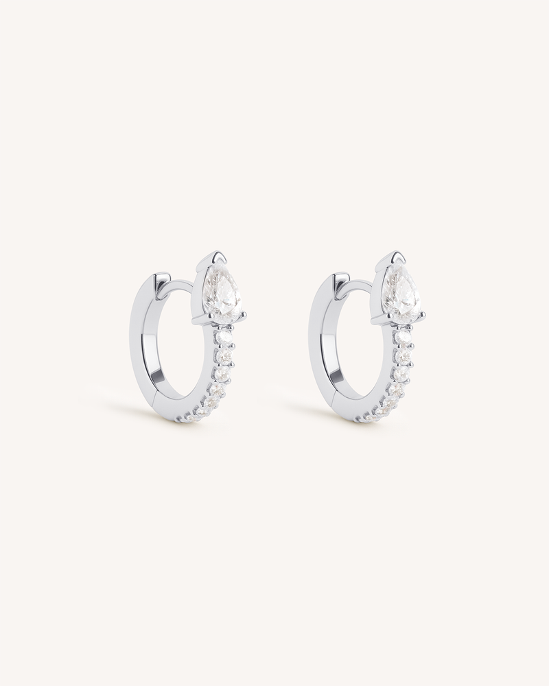 Teardrop Pavé Huggie Hoops