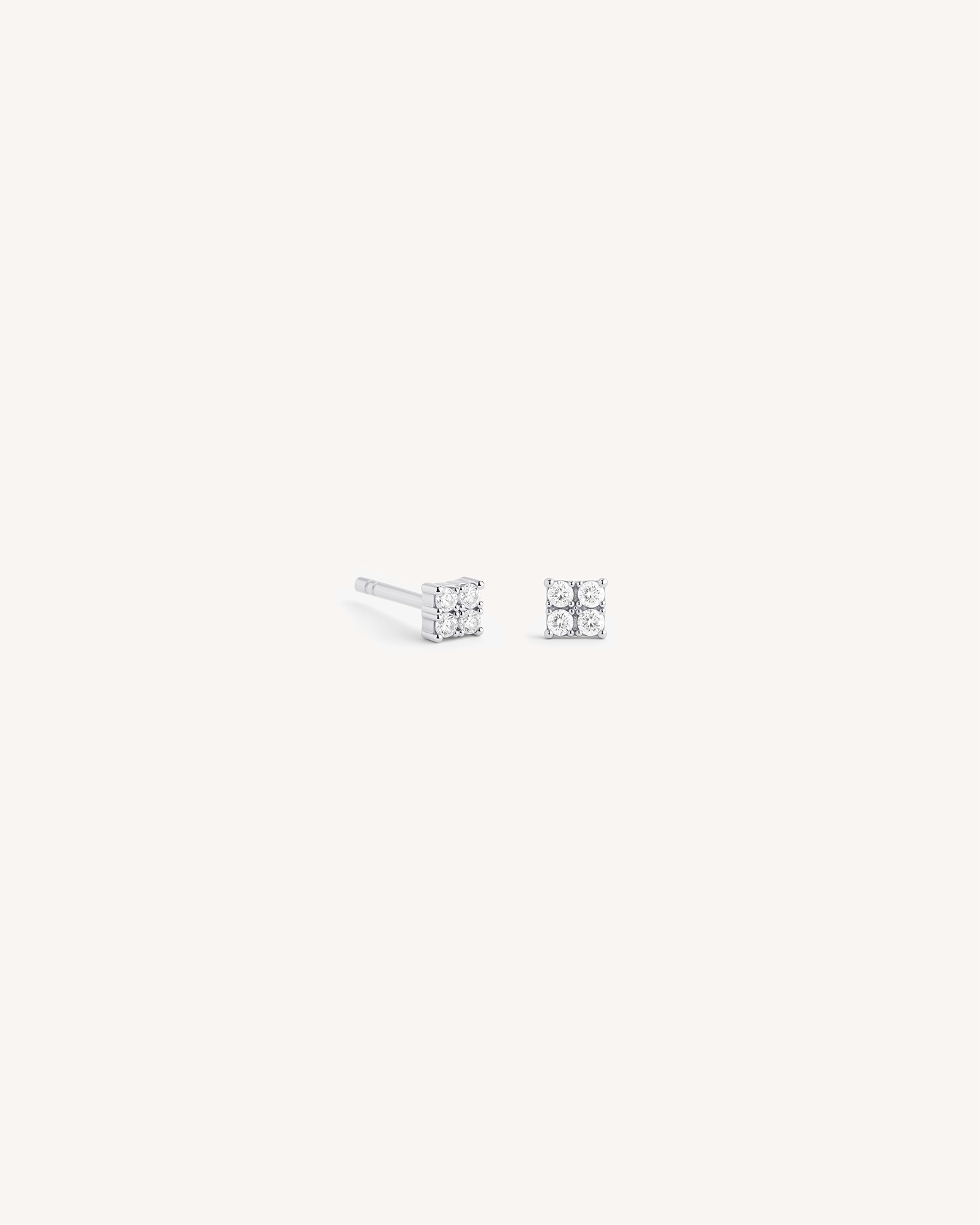Tetra Studs in Silver — Crystal