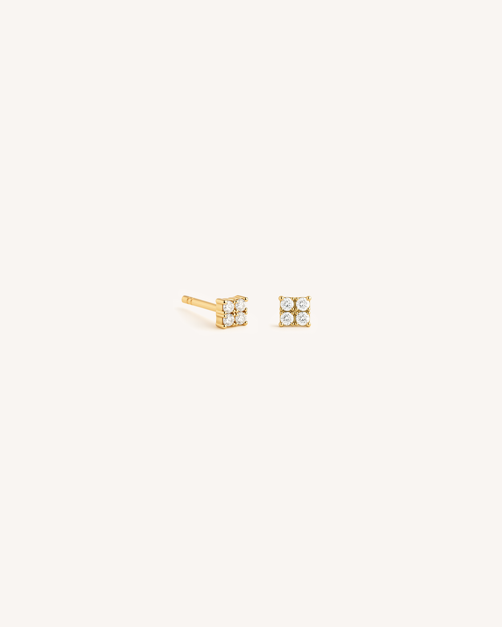 Tetra Studs in Gold — Crystal