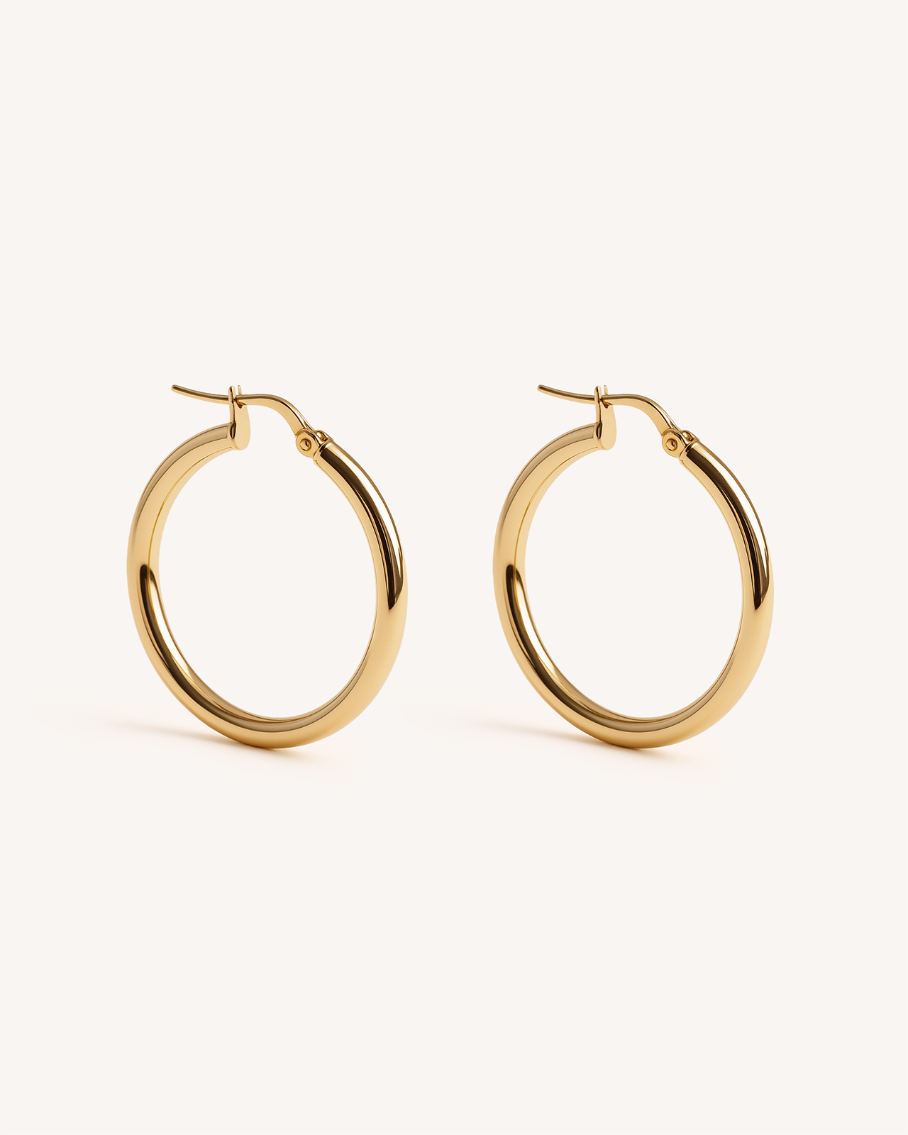 Thick Big Hoops in Gold