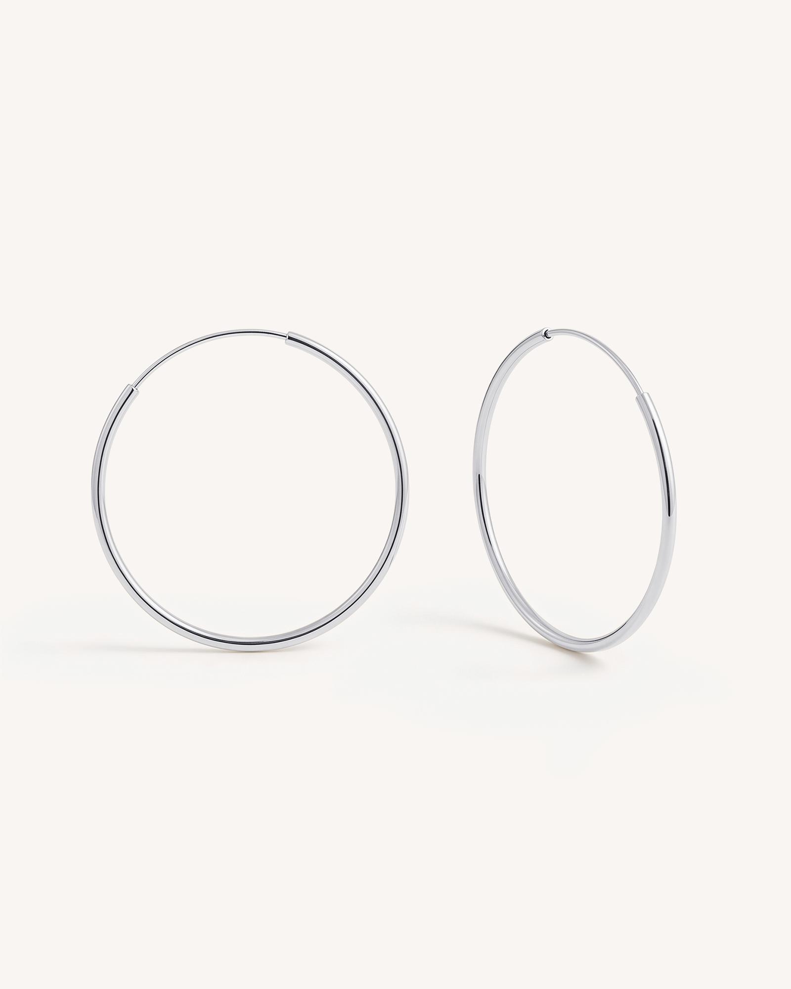 Thin Big Hoops in Silver