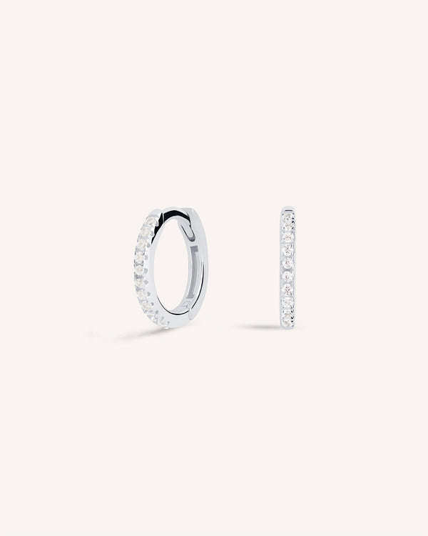 Small Pave Hoops