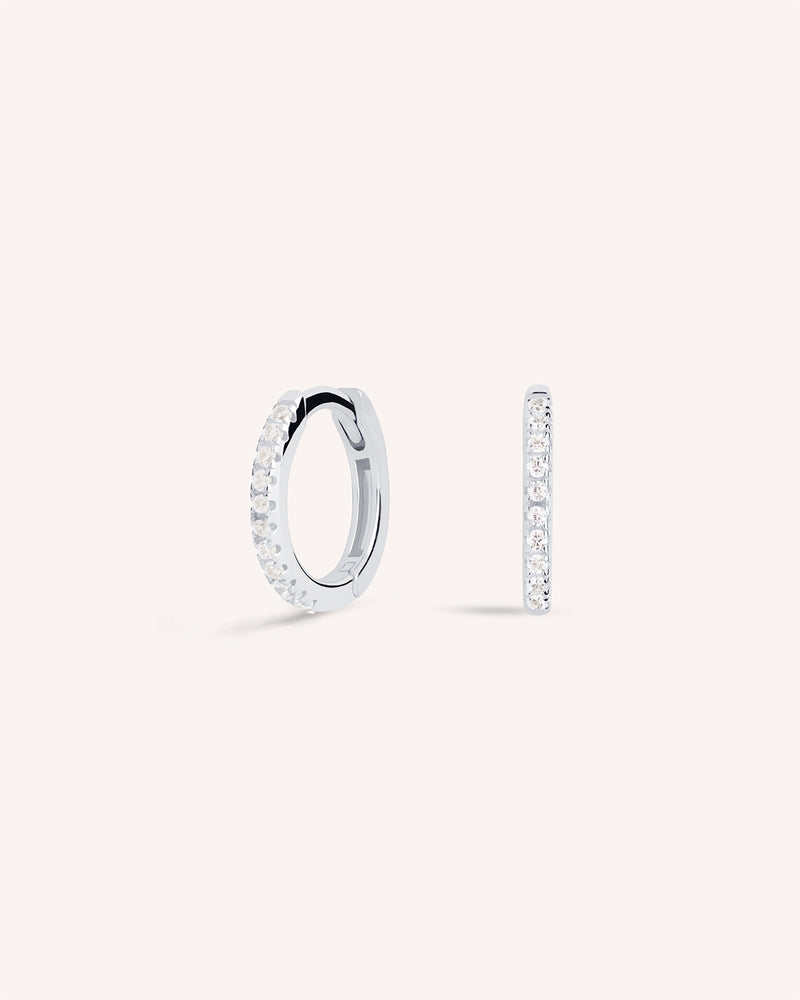 Small Pave Hoops