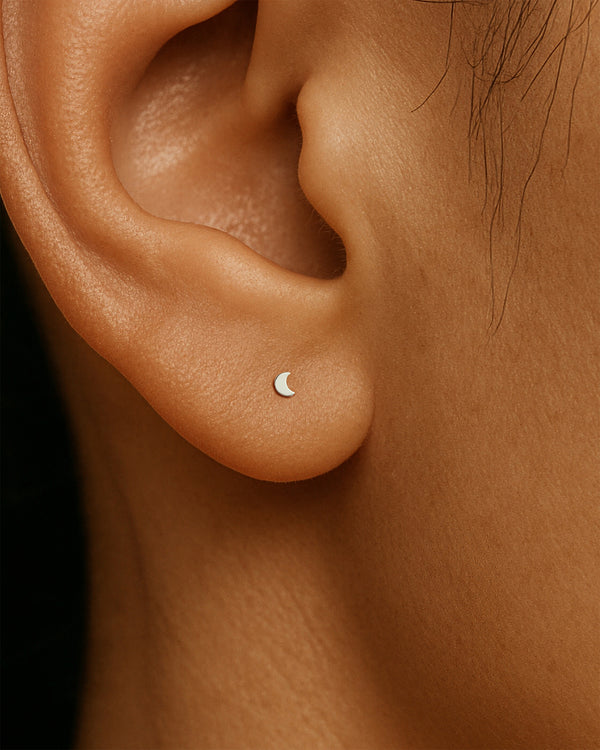 Tiny Moon Studs