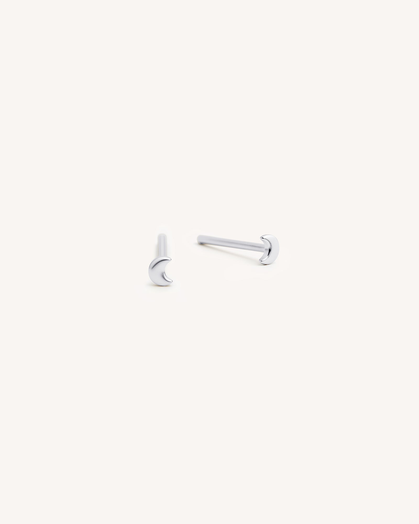 Tiny Moon Studs in Silver