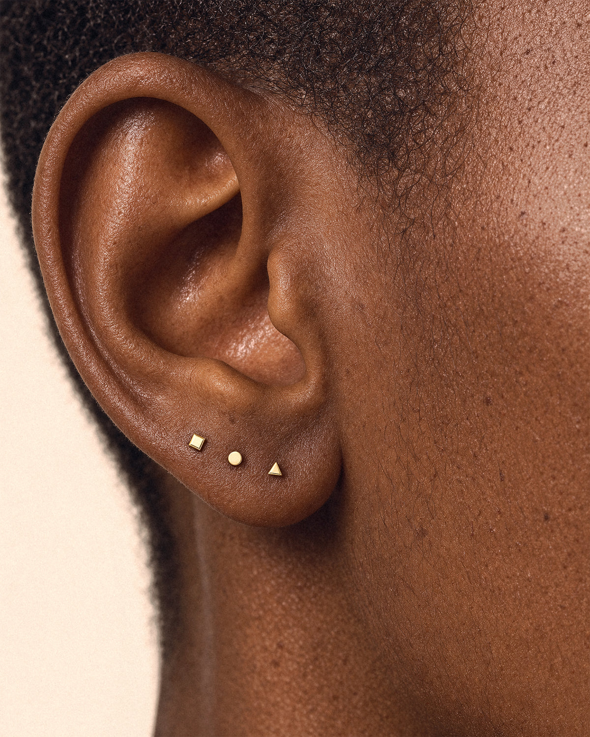 Tiny Square Studs in Gold — alternate view