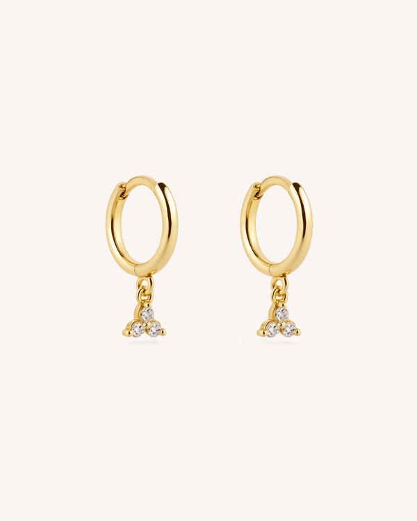 Trinity Flower Hoops