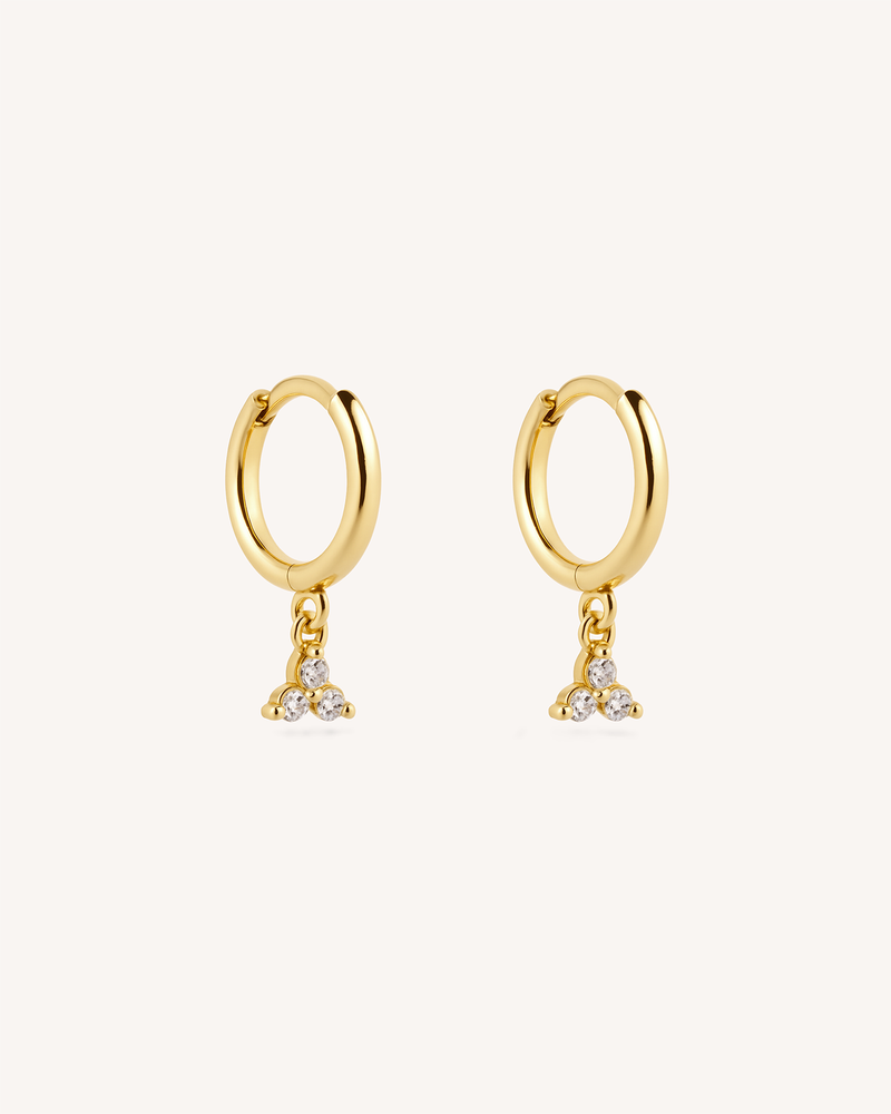 Trinity Flower Hoops