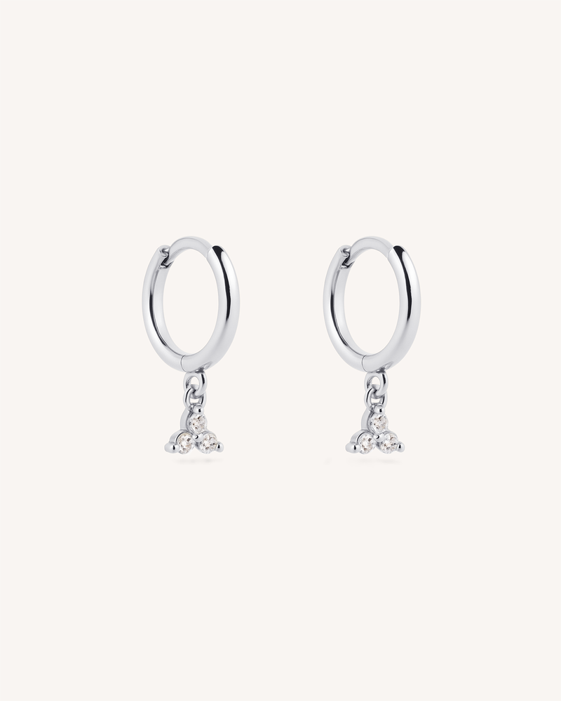 Trinity Flower Hoops