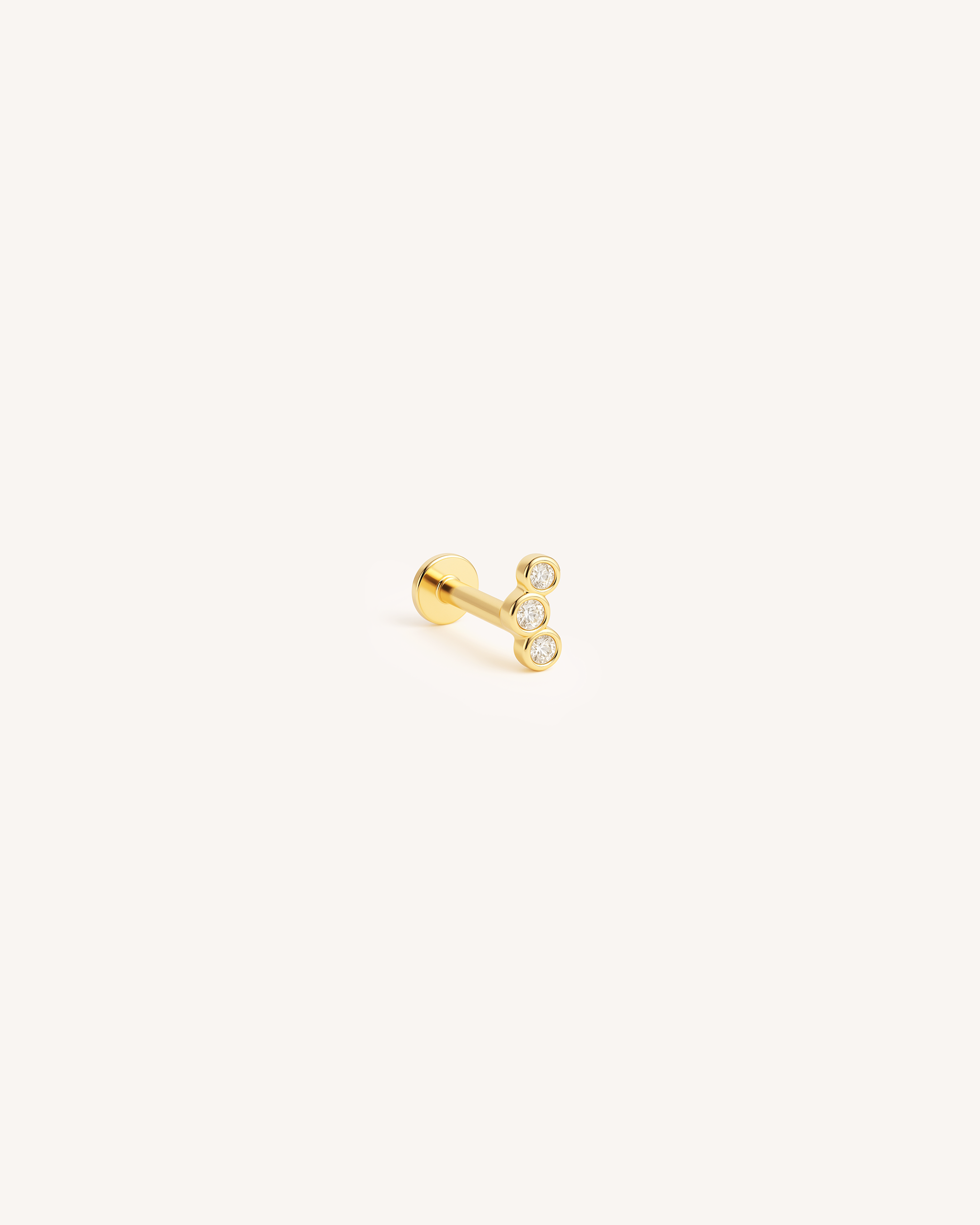 Trio Crystal Labret Stud in Gold