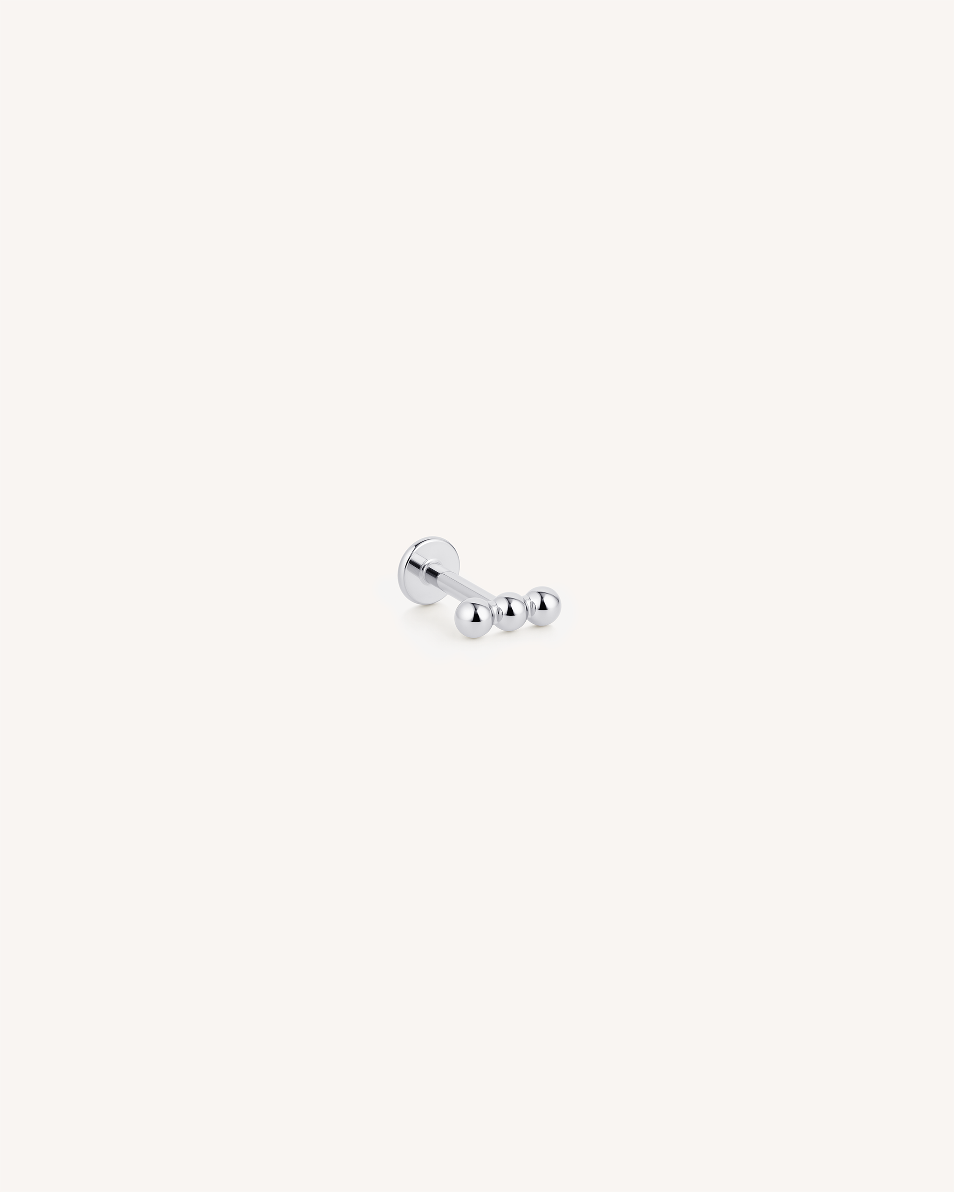 Triple Ball Labret Stud in Silver