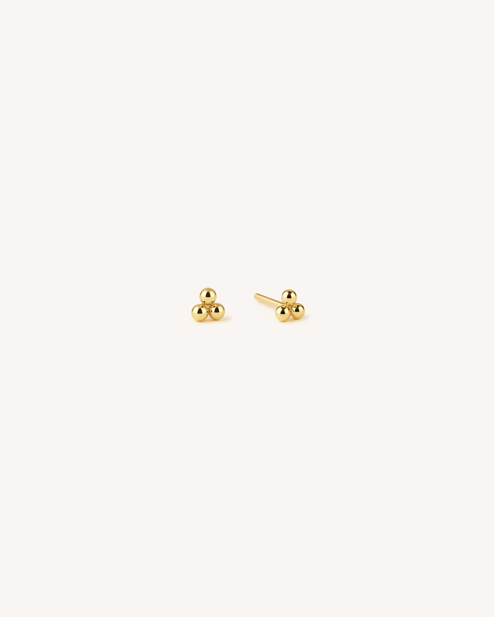 Trinity Ball Studs in Gold