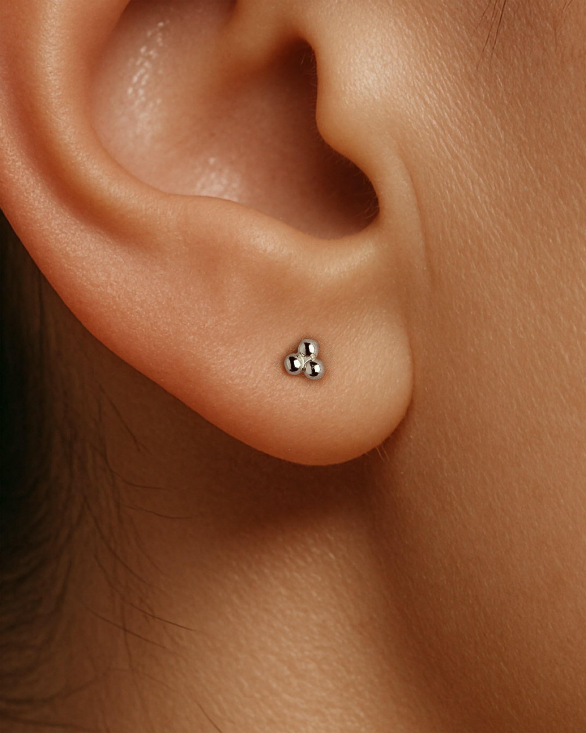 Trinity Ball Studs in Silver — alternate view
