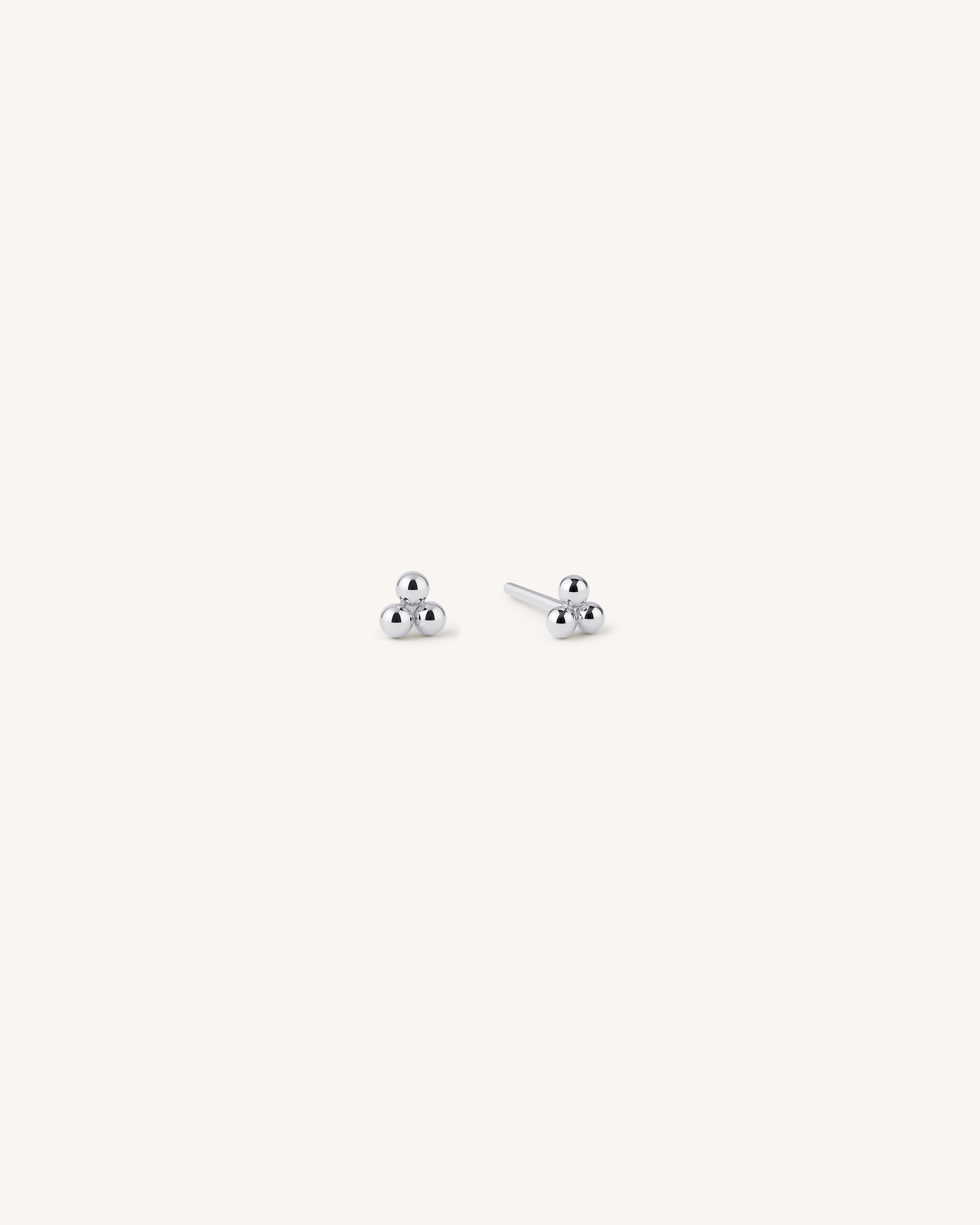 Trinity Ball Studs in Silver