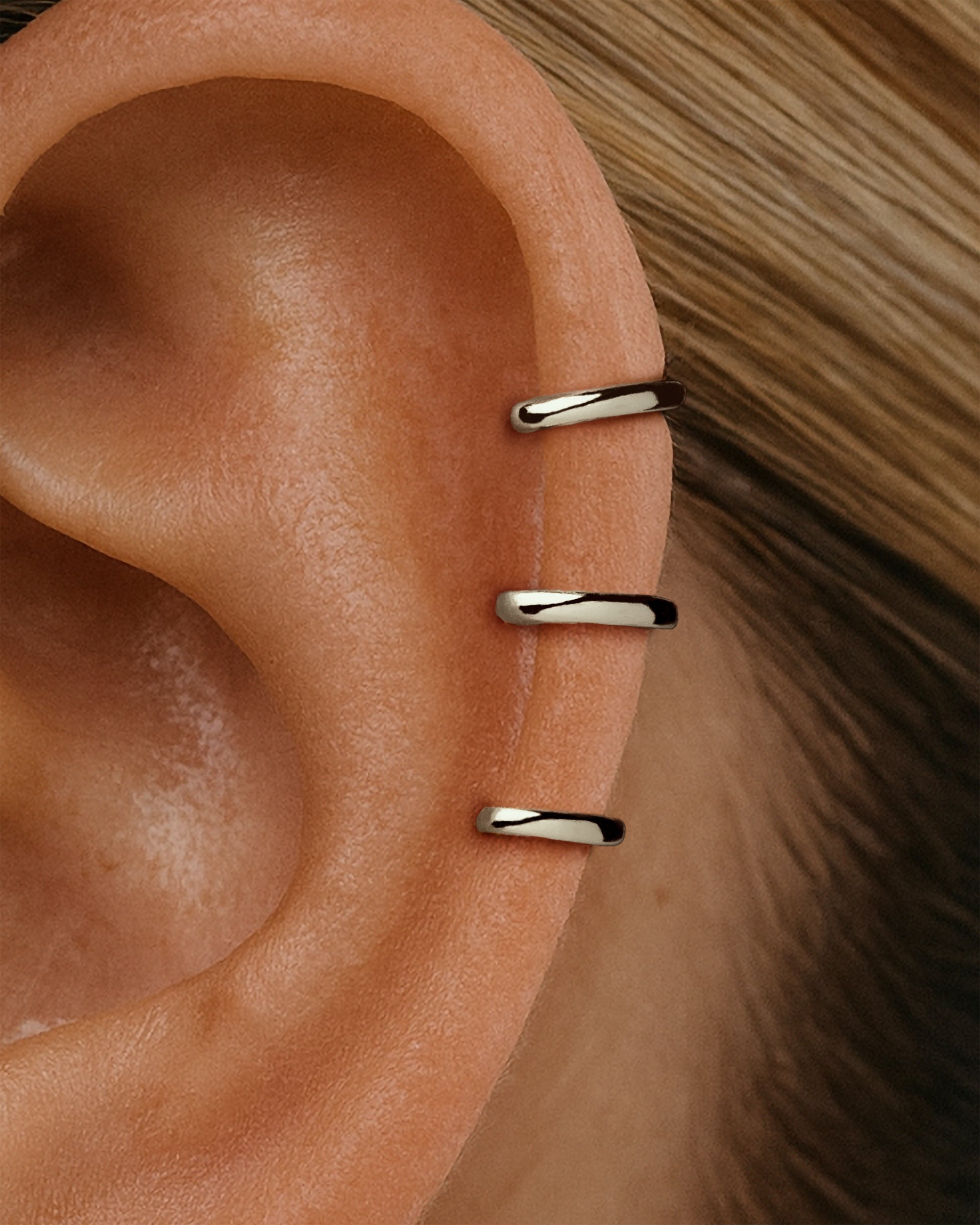 Triple Ear Cuff in Silver — alternate view