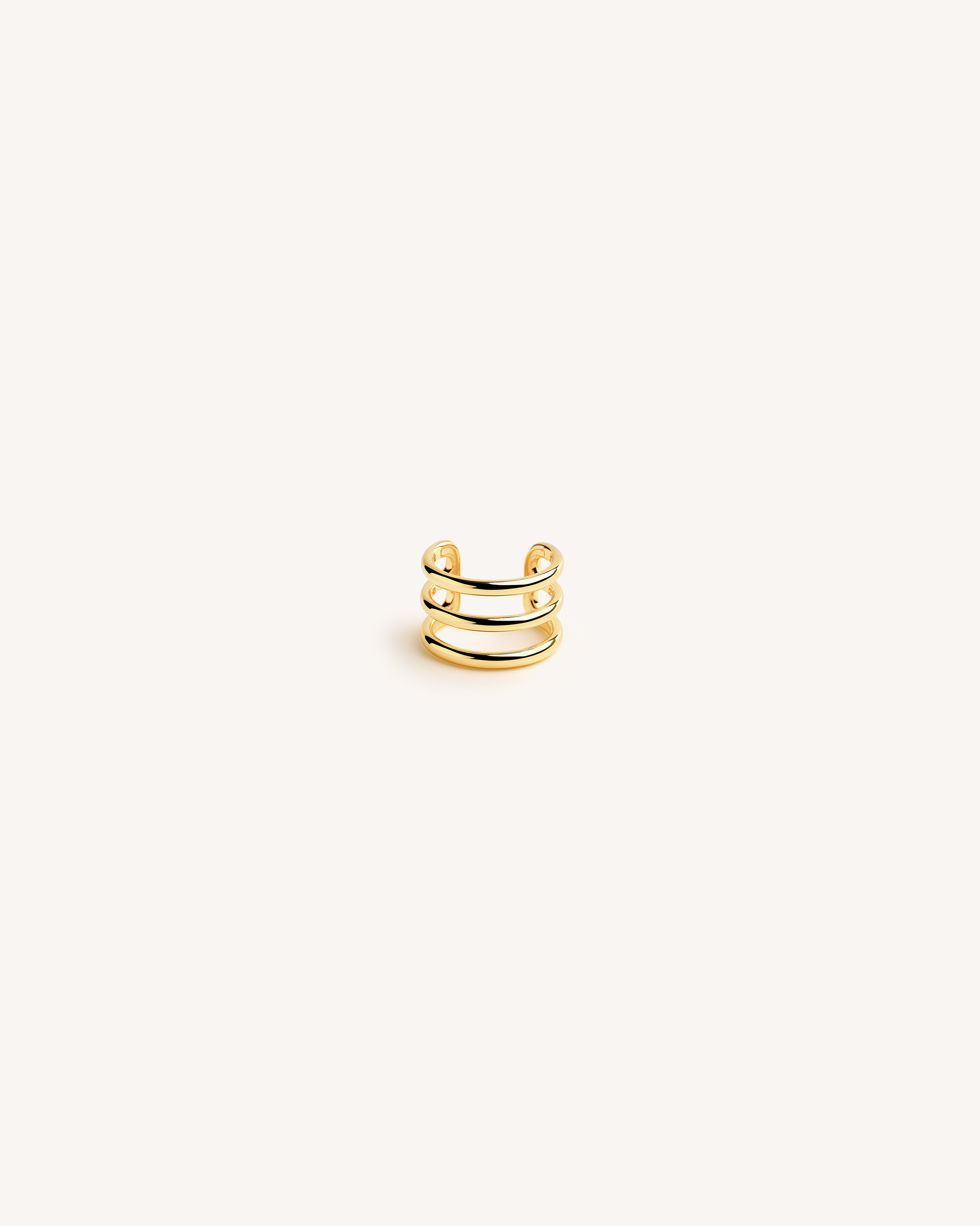 Triple Helix Ear Cuff in Gold