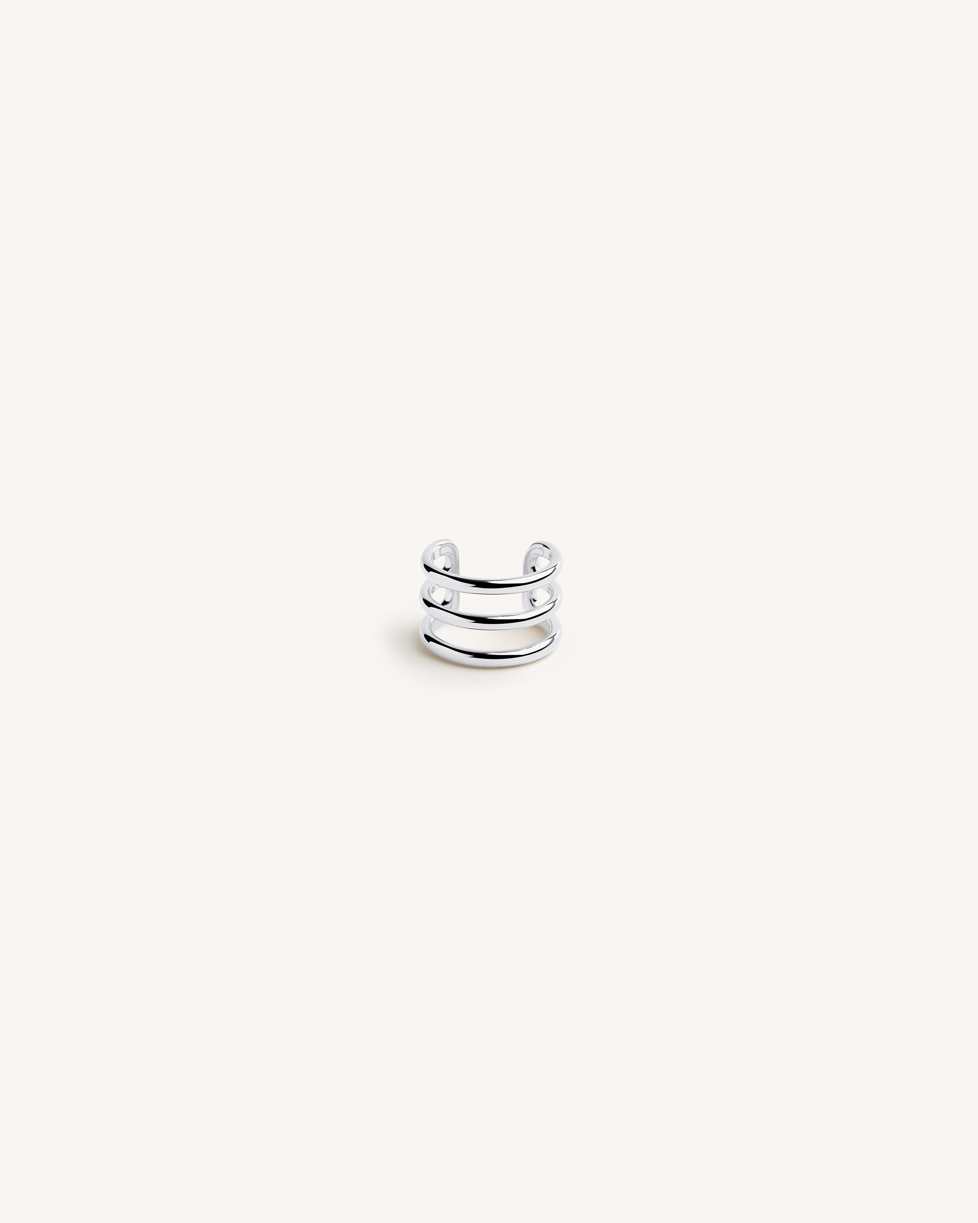 Triple Helix Ear Cuff in Silver