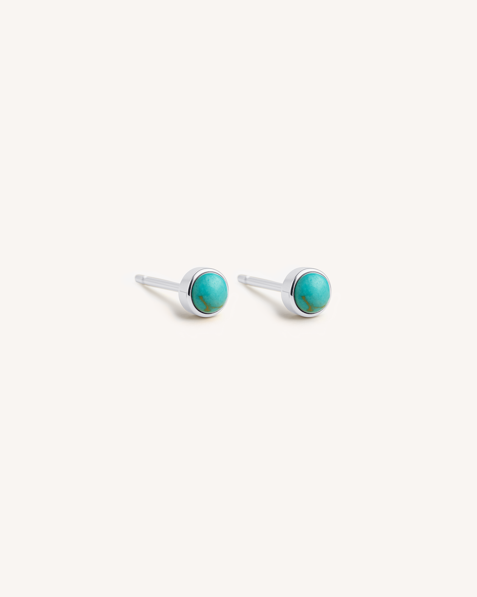 Turquoise Studs 5mm in Silver