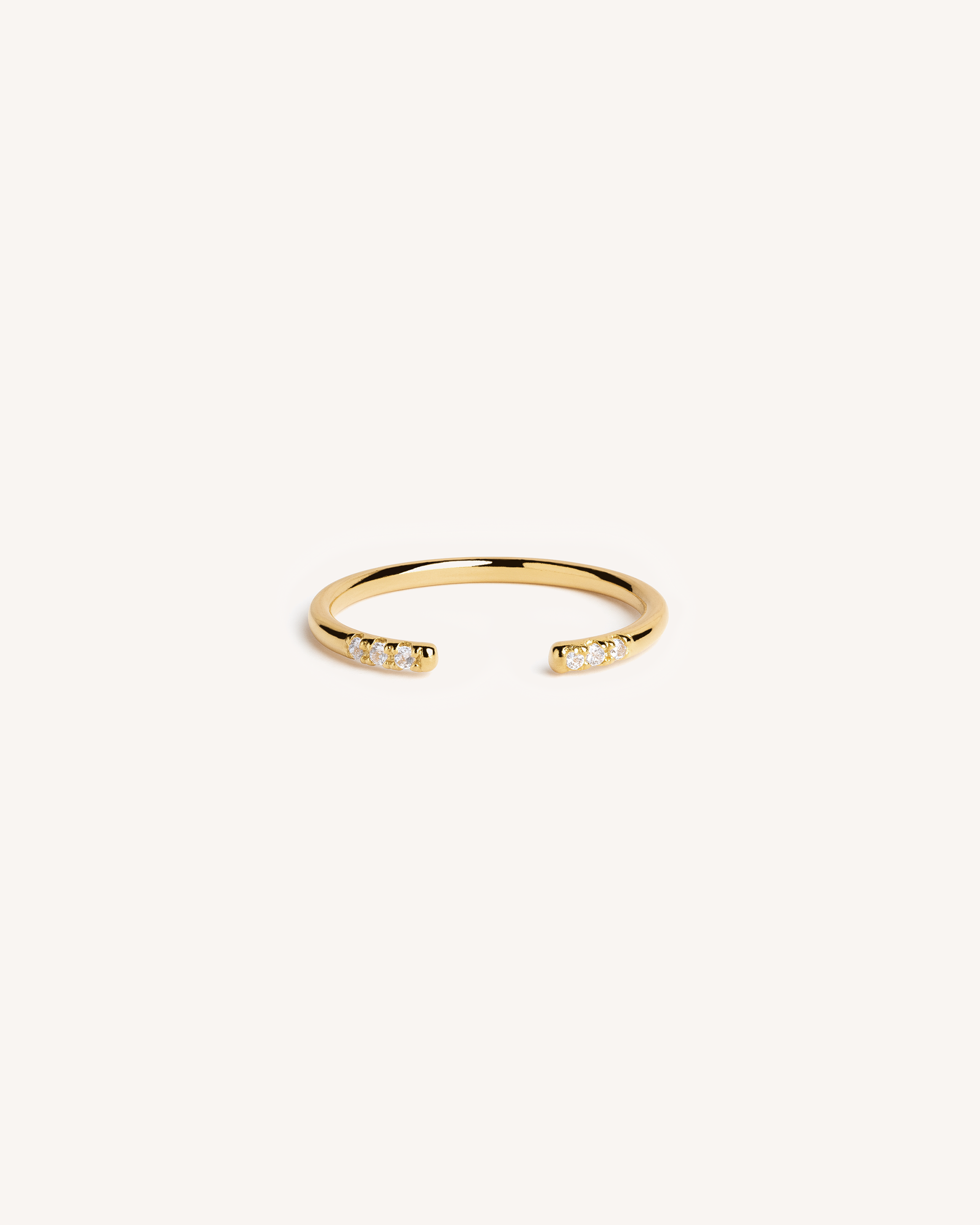 Open Pave Ring in Gold — Crystal