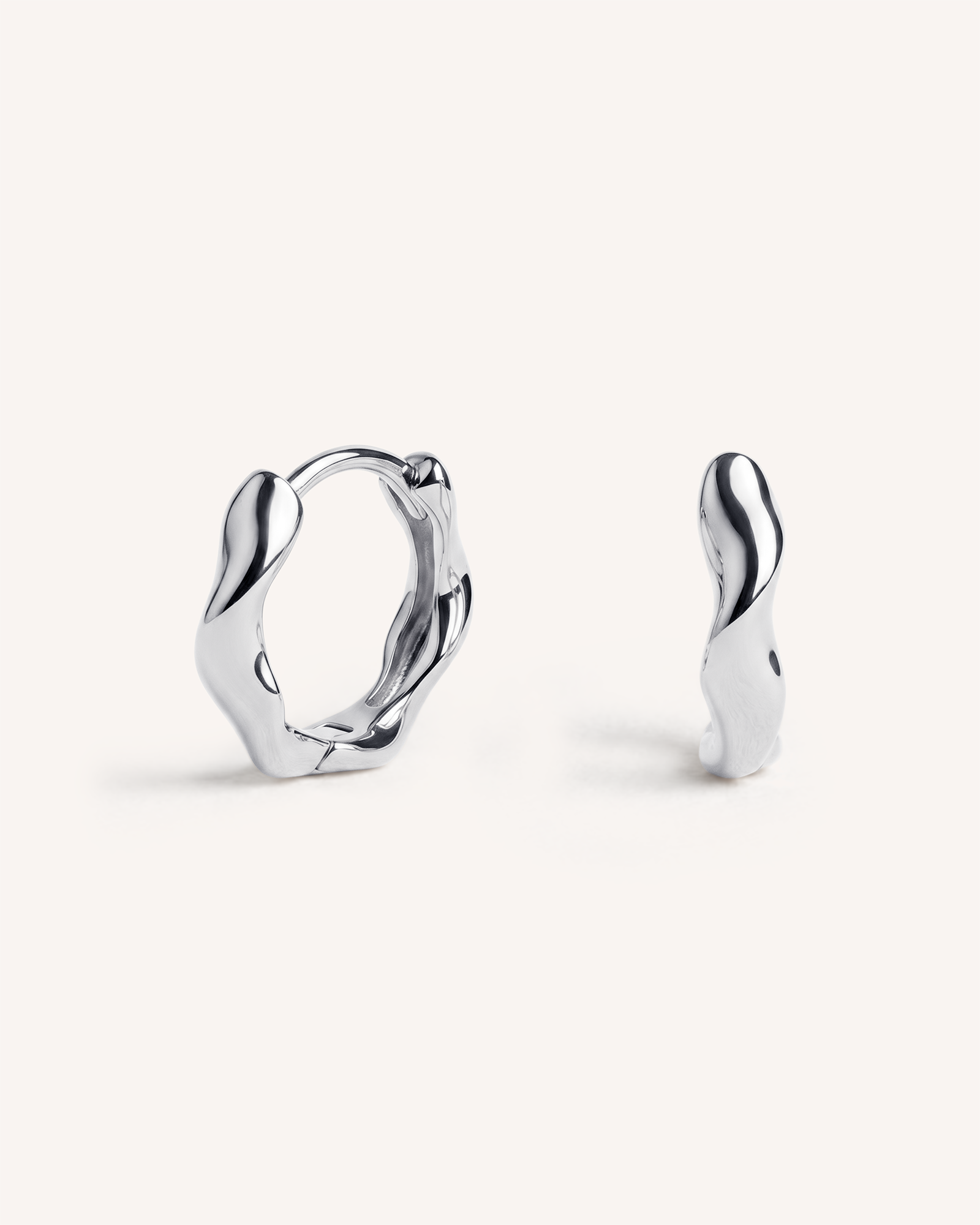 Wavy Hoops in Silver