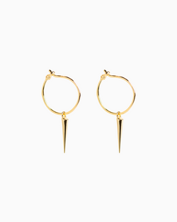 Simple Spike Hoops Gold Plated over Sterling Silver