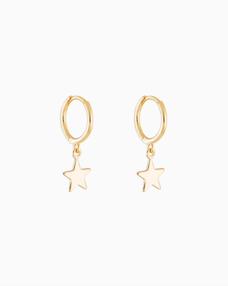 Star Hoops Gold Plated over Sterling Silver