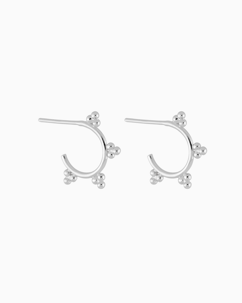 Trois Dots Hoops Sterling Silver
