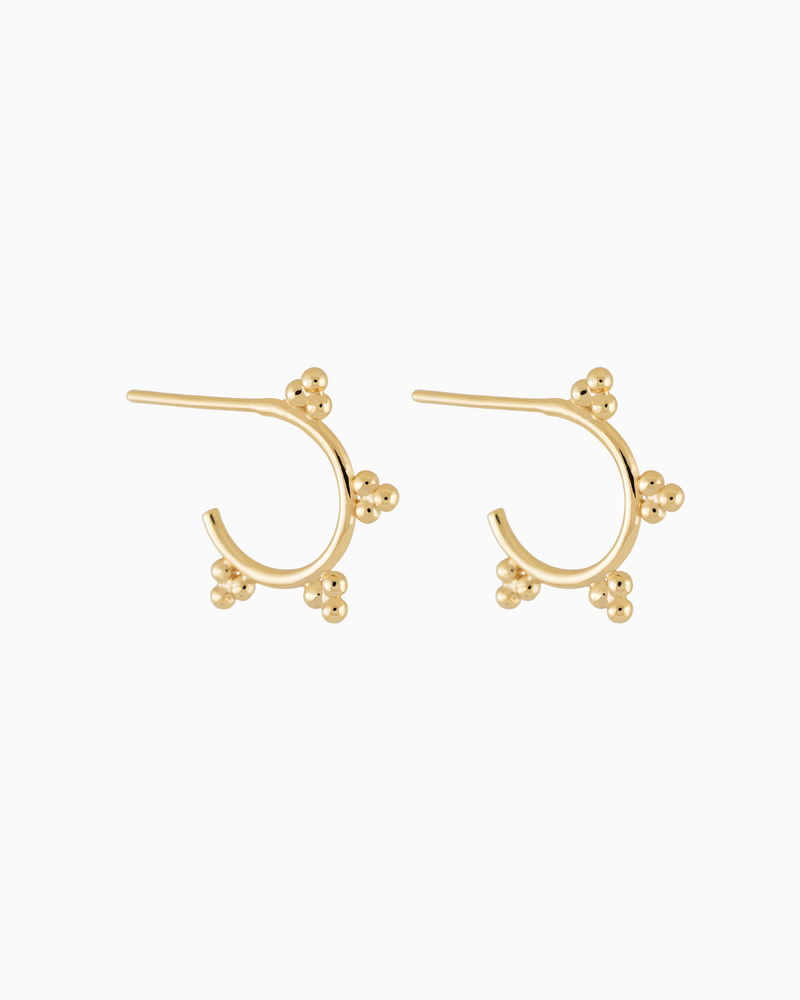 Trois Dots Hoops Gold Plated over Sterling Silver