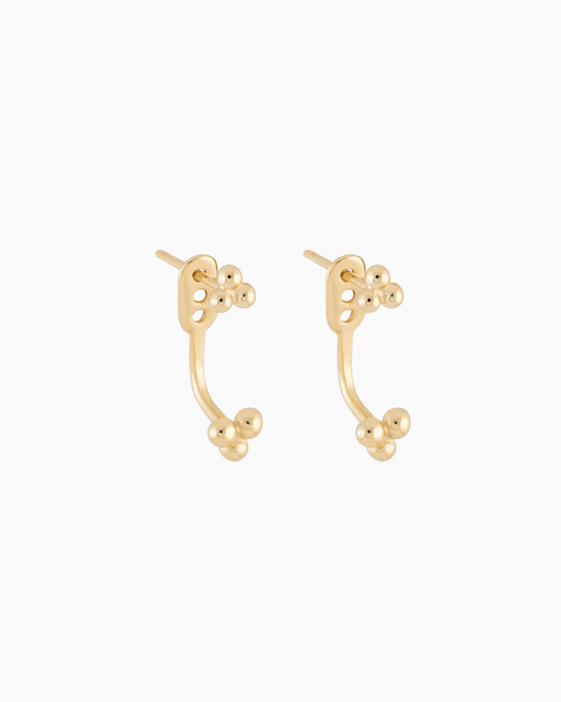 Trois Dots Earrings Gold Plated over Sterling Silver
