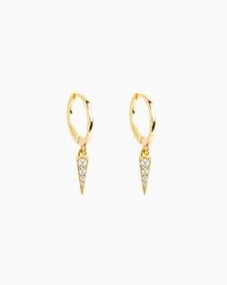 Pavé Triangle Hoops Gold Plated over Sterling Silver