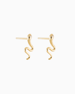 Snake Studs Gold Plated over Sterling Silver