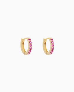 Sel Huggies Ruby Pink Gold Plated over Sterling Silver