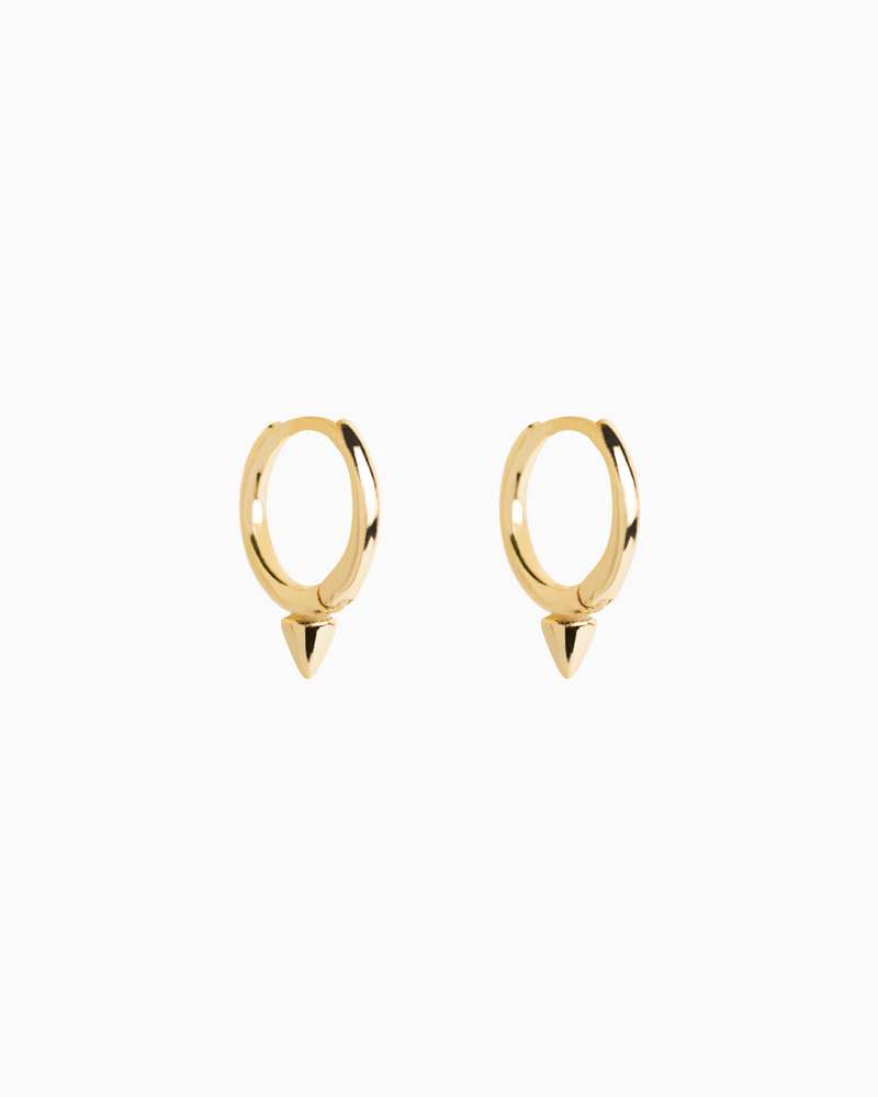 Mini Spike Hoops Gold Plated over Sterling Silver