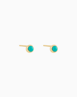 Turquoise Studs Gold Plated over Sterling Silver