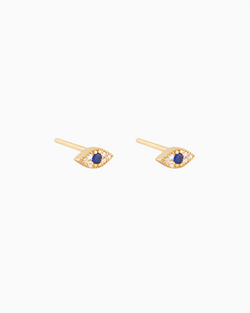 Mini Evil Eye Studs in Gold Plated over Sterling Silver