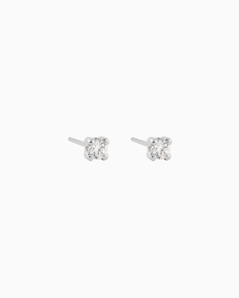 Solitaire Studs Sterling Silver