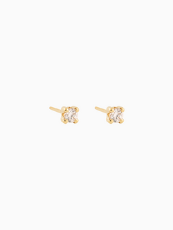 Solitaire Studs Gold Plated over Sterling Silver