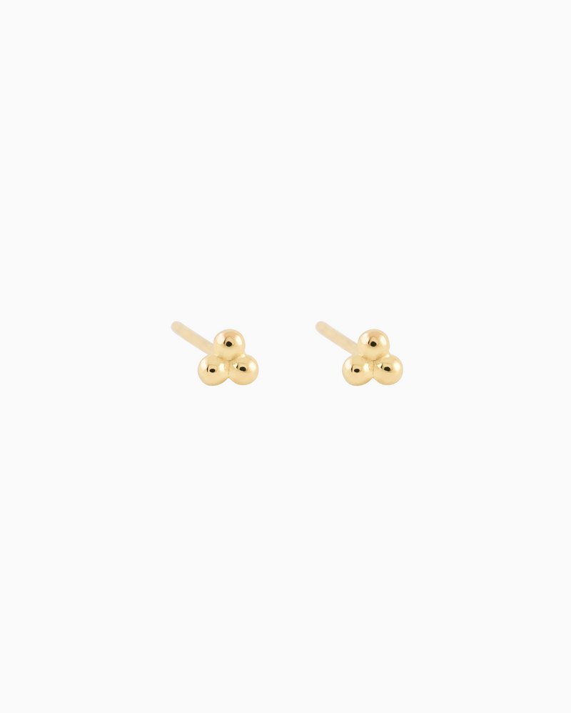 Trois Dots Studs Gold Plated over Sterling Silver