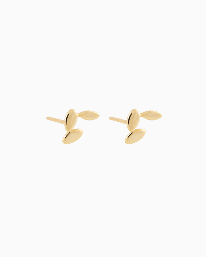 Rice Studs Gold Plated over Sterling Silver