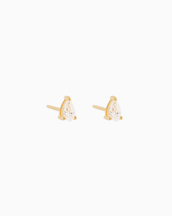 Teardrop Studs Gold Plated over Sterling Silver