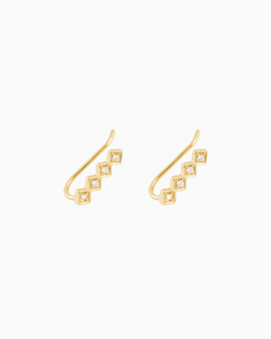 Mini Square Climbers Gold Plated over Sterling Silver